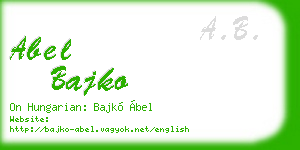 abel bajko business card