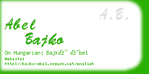 abel bajko business card